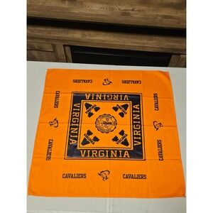 University Of Virginia One Size Orange Cotton Bandana Cavaliers Logo